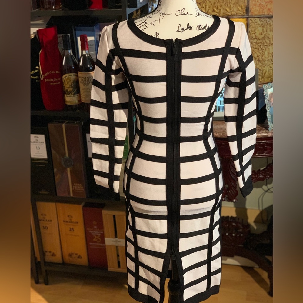 Black and white stripe bandage dress in size M( no tags ) - Picture 5 of 5